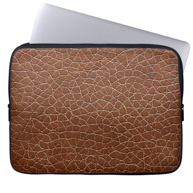 Capa Para Notebook padrão de efeito de couro marrom (Frente)