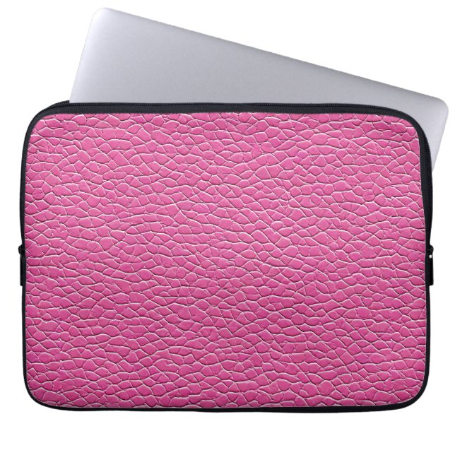 Capa Para Notebook padrão de efeito de couro rosa (Frente)