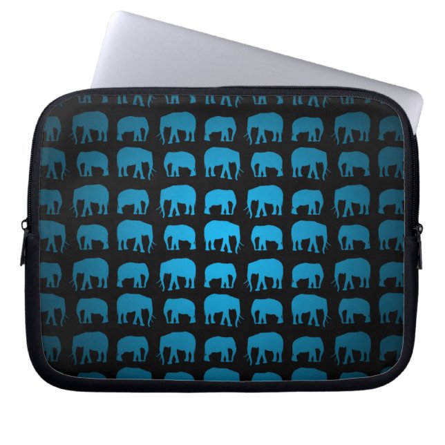 Capa Para Notebook Padrão de Elefante Azul (Frente)