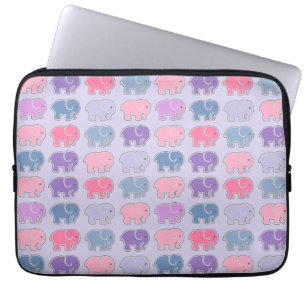 Capa Para Notebook Padrão de Elefante Roxo de Desenho Animado Fofo