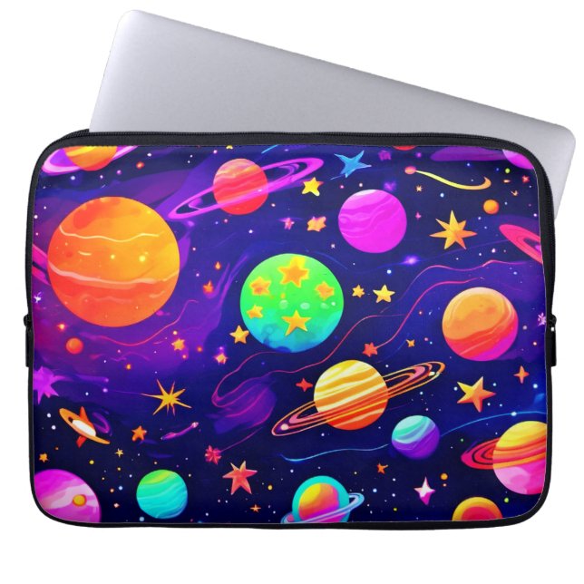 Capa Para Notebook Padrão de espaço colorido (Frente)