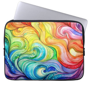 Capa Para Notebook Padrão de espiral do arco-íris
