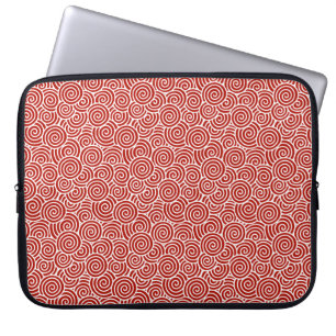 Capa Para Notebook Padrão de espiral japonês - vermelho e branco prof
