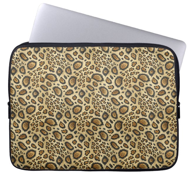 Capa Para Notebook Padrão de Estampa de Leopardo – Design de Pele de  (Frente)