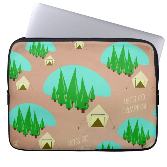 Capa Para Notebook Padrão De Estilo De Retro De Camping (Frente)