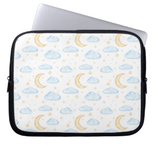 Capa Para Notebook Padrão de estrelas e nuvens de aquarela