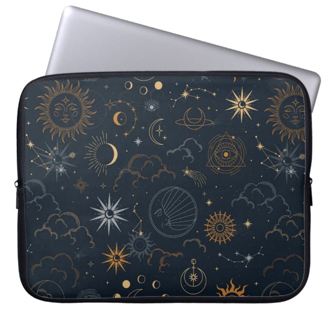 Capa Para Notebook Padrão de estrelas e planetas (Frente)