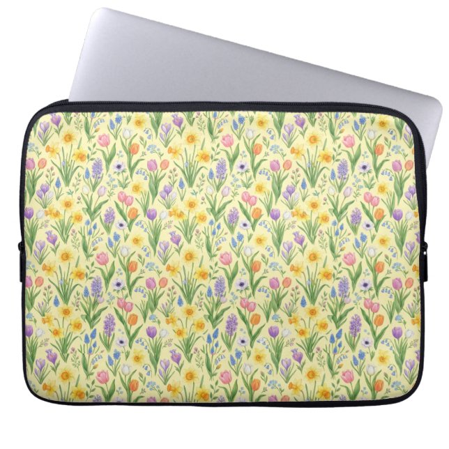 Capa Para Notebook Padrão de Explosão de Flores da Primavera (Frente)