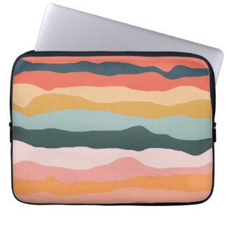 Capa Para Notebook Padrão de Faixa de Coral Terrestre Colorida abstra