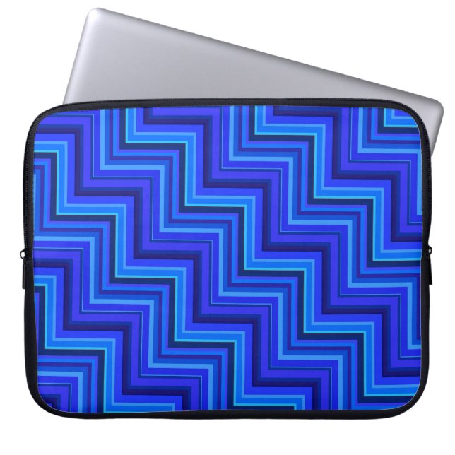 Capa Para Notebook Padrão de faixas azuis (Frente)