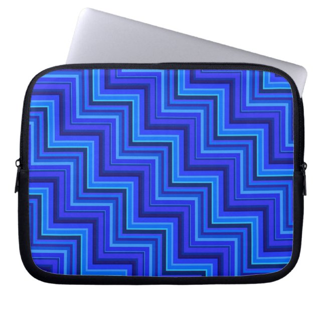 Capa Para Notebook Padrão de faixas azuis (Frente)