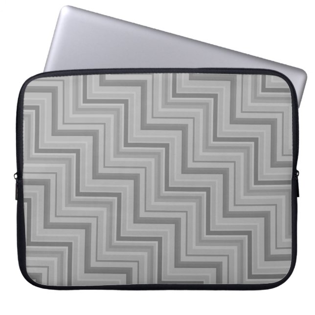 Capa Para Notebook padrão de faixas de cinza (Frente)