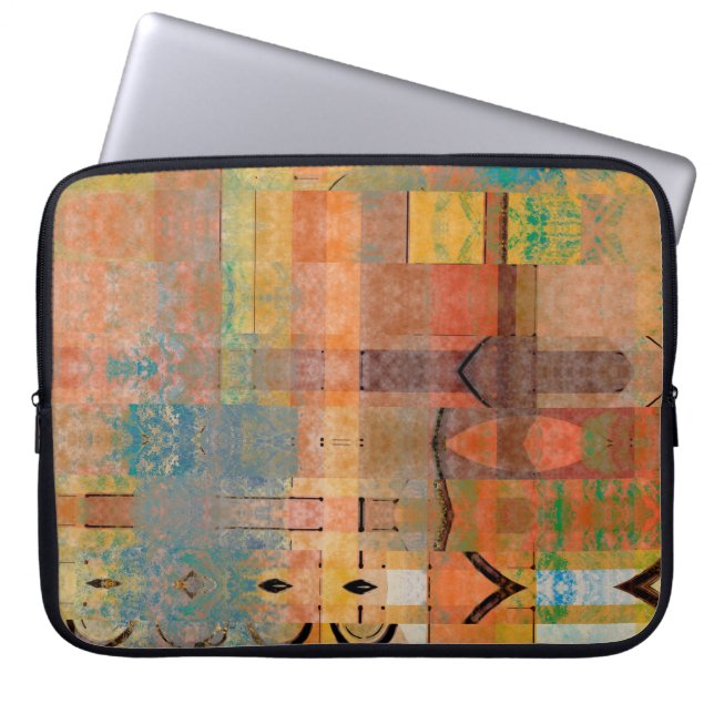 Capa Para Notebook padrão de faixas horizontais geométricas de abstra (Frente)