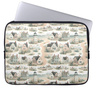 Capa Para Notebook Padrão de Farol de Cabana Costeira