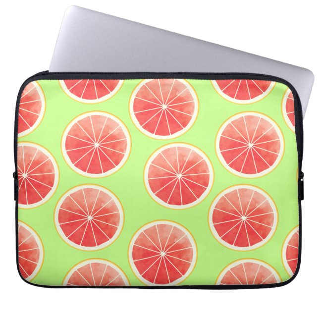 Capa Para Notebook Padrão de Fatias de Toranja Rosa (Frente)