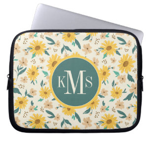 Capa Para Notebook Padrão de Flor Amarelo