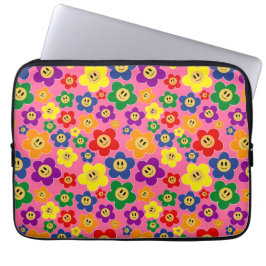 Capa Para Notebook Padrão de Flor de Arco-Íris LGBT Fofo-Rosa