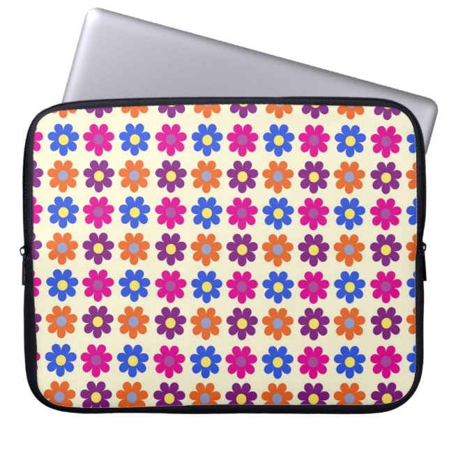 Capa Para Notebook Padrão de Flor de Centavo Retro Fofo (Frente)