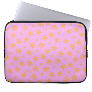 Capa Para Notebook Padrão de Flor de Hippie Cor-de-Rosa-Cor-de-Pré-Pi