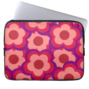 Capa Para Notebook Padrão de Flor de Hippie Retro de Cor Negrito