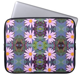 Capa Para Notebook Padrão de Flor de Margarida Rosa Retrô