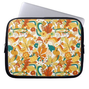Capa Para Notebook Padrão de Flor do Cogumelo Retroativo