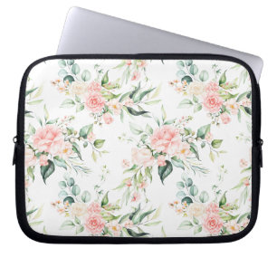 Capa Para Notebook Padrão de Flor Rosa Rosa Cor-de-Rosa Mole