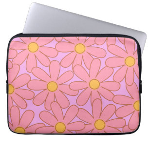 Capa Para Notebook Padrão de Flor Simples, Floral Púrpura, de pré-dis