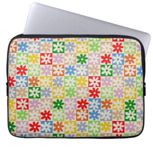 Capa Para Notebook Padrão de Flor Verificado com Aestesia Colorida