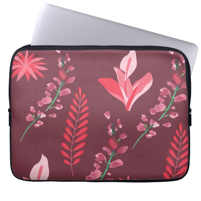 Capa Para Notebook Padrão de flores. (Frente)