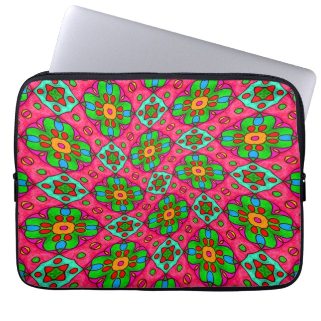 Capa Para Notebook Padrão de Flores de Abstrato exclusivo (Frente)