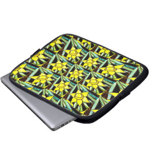 Capa Para Notebook Padrão de Flores de Valor Amarelo