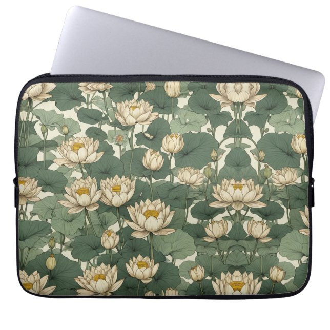 Capa Para Notebook Padrão de flores do Lotus Americano (Frente)