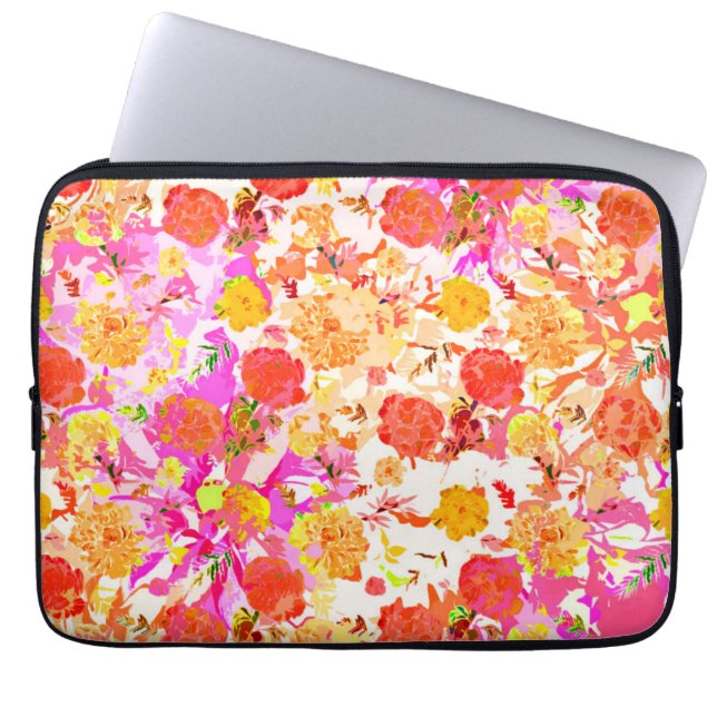 Capa Para Notebook Padrão de flores giras bonitas (Frente)