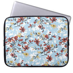 Capa Para Notebook Padrão de flores sem costura. Bba floral simples