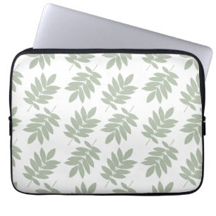 Capa Para Notebook Padrão de Folha de Idoso Verde+Branco