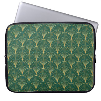 Capa Para Notebook Padrão de folha de palmeira em fundo verde - s art