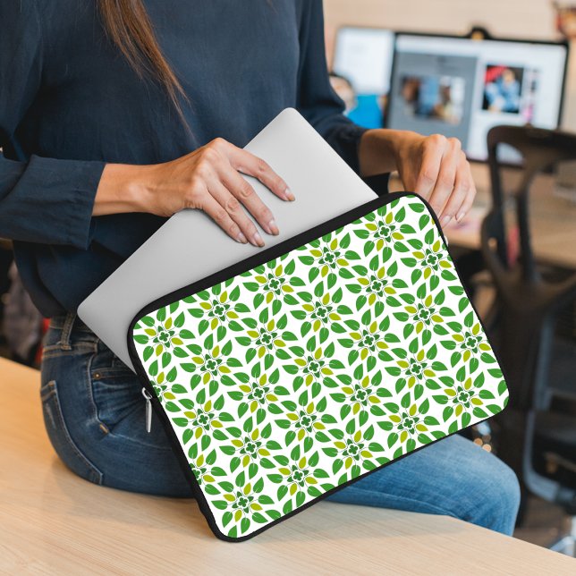 Capa Para Notebook Padrão De Folha, Padrão De Folhas, Folhas Verdes (Criador carregado)