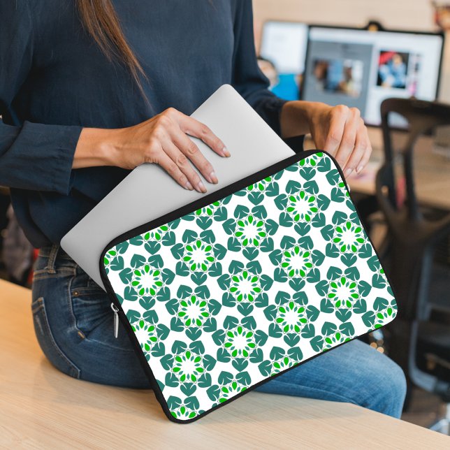 Capa Para Notebook Padrão De Folha, Padrão De Folhas, Folhas Verdes (Criador carregado)