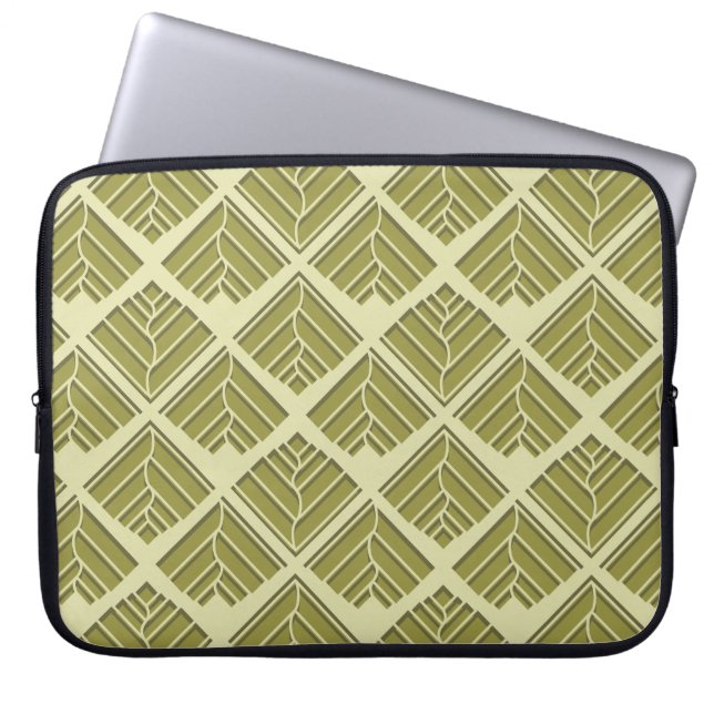 Capa Para Notebook Padrão de Folha Quadrada Ouro Luz Limestone (Frente)