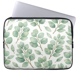 Capa Para Notebook Padrão de folhagem de eucalipto em aquarela