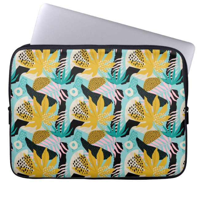 Capa Para Notebook Padrão de Folhas da Floresta Tropical (Frente)