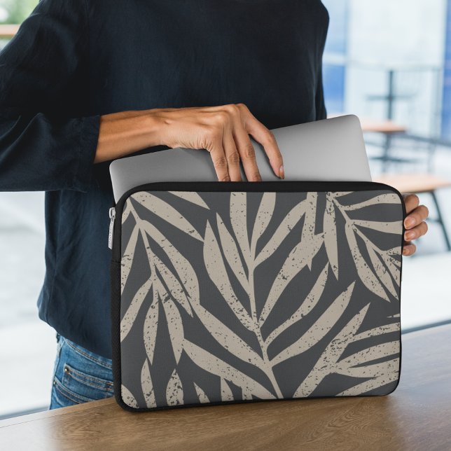 Capa Para Notebook Padrão de Folhas de Abstrato de Grunge Tropical Bo (Criador carregado)