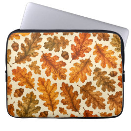 Capa Para Notebook Padrão de Folhas de Carvalho Outonal | Estética da