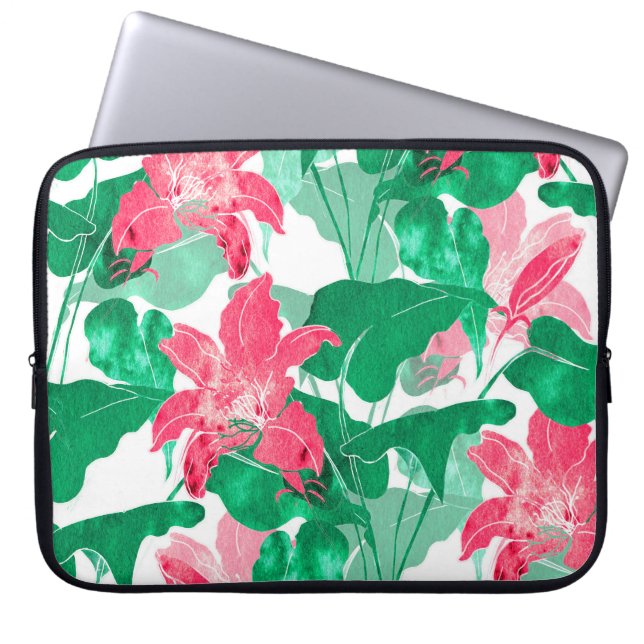 Capa Para Notebook Padrão de Folhas de Natureza Coloridas (Frente)
