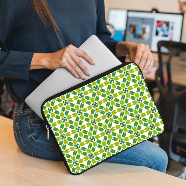 Capa Para Notebook Padrão de Folhas, Padrão de Folhagens, Folhas Verd (Criador carregado)