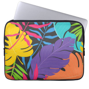 Capa Para Notebook Padrão de Folhas Tropicais Exóticas Coloridas-2319