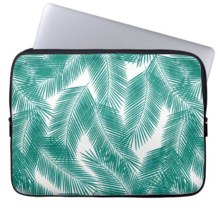 Capa Para Notebook Padrão de Folhas Tropicais Verdes