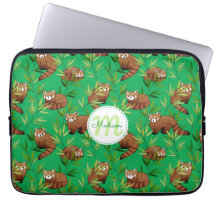 Padrão de Folhas Vermelhas e Bamboo
