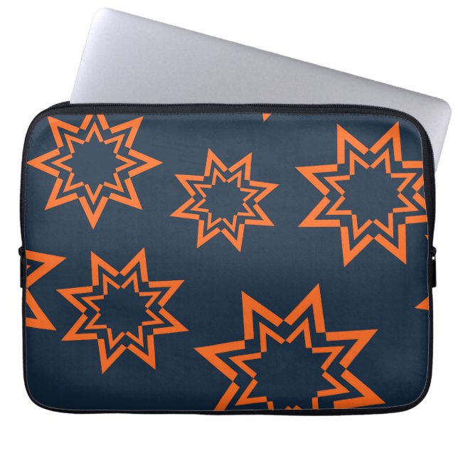 Capa Para Notebook Padrão de forma de estrela divertida, laranja, leg (Frente)